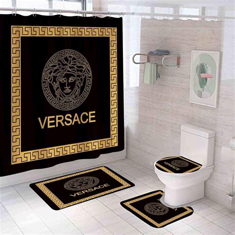 versace bathroom curtains|Versace prayer mat.